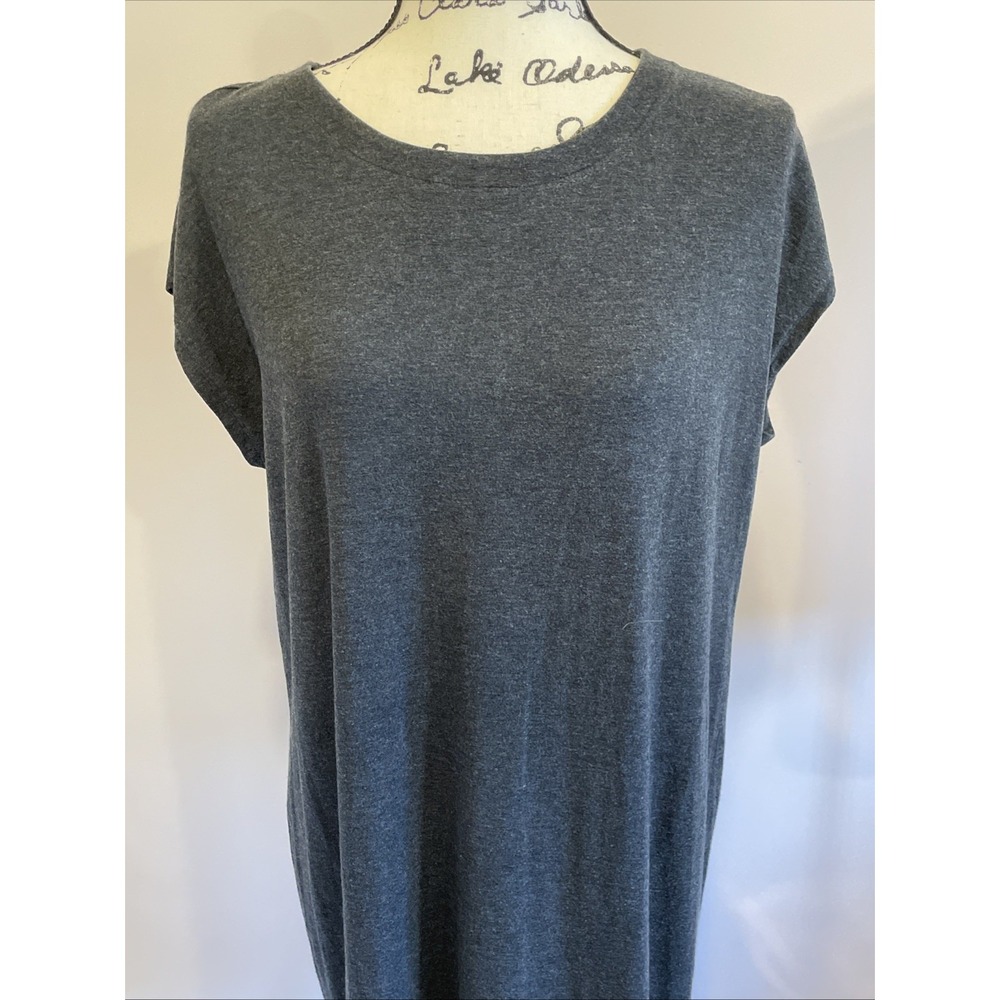 Eileen Fisher 2PC Charcoal Gray Cotton Dress Cardigan Set M Minimalist Lagenlook - Picture 9 of 16